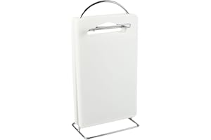 com-four® Ensemble de 7 planches à découper en plastique - planches à petit-déjeuner avec support de planche - petits plateaux de service durables - planches à pain avec support en métal (07 pièces)