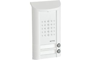 Schneider Electric Ritto Türstation, Minivox, Audio für 2-Familienhaus, Ersatzteil, Gegensprechanlage mit Beleuchtung und Klingeltasten, Außeneinheit, Weiss, Artikelnummer 1271042