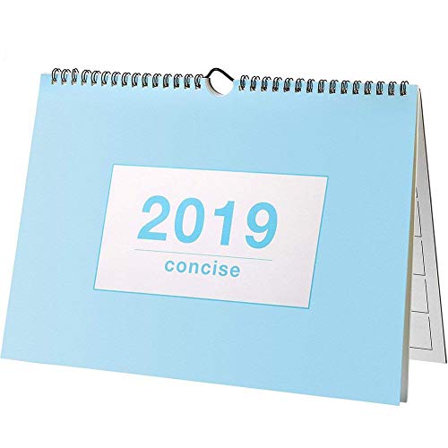 Oshide 2018-2019 Mes-to-View Wall Calendar School Daily Office Home Twin Wire Start July 2018 to December 2019 Desktop Planner Calendar blue