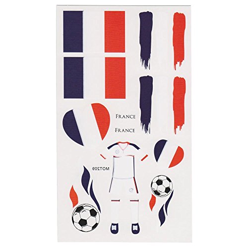 LIHAO Fan-Schminke Frankreich für EM 2017 Flagge Tätowierungen Fußball Weltmeisterschaft (4 Stk.)