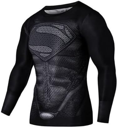 Black Superman Superhero Compression Top (X-Large)