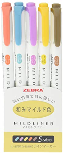 Set de marcadores de colores Zebra RC 5. WKT7-5C-RC (Importación de Japón)