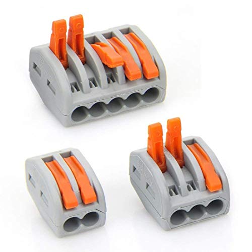 Diy Crafts 11940 Terminal Block Wire Push Cable Connector, 2/3/5 Port, Multicolor, Pack of 9