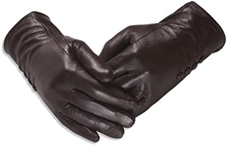 QuivanoWomens Leather Gloves - Classic Style With Soft Fabric Lining - Amber Label Range