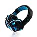 Produktbild JRJQ Le Confortable Casque Gaming Avec Led Lumière, Stéréo Casque De Jeu Avec Micro à Réduction Du Bruit Et Led Lumière -bleu Noir