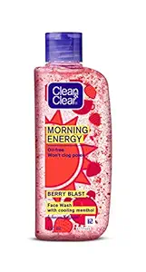 Clean & Clear Morning Energy Berry Blast Face Wash, Red, 150 ml