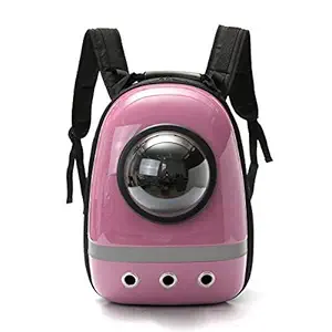 Foodie Puppies Portable Multi Air Vents Waterproof Light-Weight Travel Bag Cum Carrier Space Astronaut Capsule Backpack for Cats, Dogs, Pets & Petite Animals (Medium, Pink)