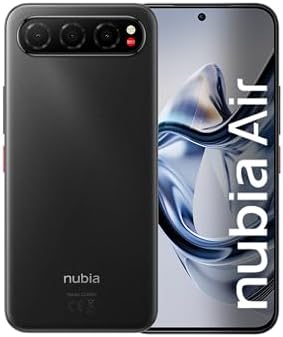 nubia Air, Smartphone 5G ultrasottile, Display AMOLED 6,78", 256 GB, RAM 20GB (8+12GB RAM fusion), Tripla fotocamera AI 50MP, Batt. 5000mAh, resiste a acqua e polvere (IP68 & IP69), Titanimu Black
