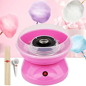 Eevee Cotton Candy Machine for Kids, Electric Cotton Candy Maker with Large Food Grade Splash-Proof Plate, Kids Favorite, for Home Birthday Family Party Gift, Includes 10 Bamboo Sticks & Sugar Scoop