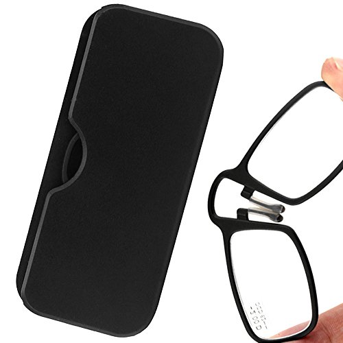 Preisvergleich Produktbild Lesebrille Zusammenklappbar mit Etui Unisex-Ältesten Ultra Light Nase Clip Ultra Leichte Tragbare Notfall Brieftasche (1.5)