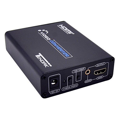 Tendak 3RCA AV CVBS Composite & S-Video R/L Audio zu HDMI Konverter Adapter Upscaler Unterstützt 720p/1080p mit 3RCA S-Video Kabel für DVD PS3 Xbox HDTV unterstützen