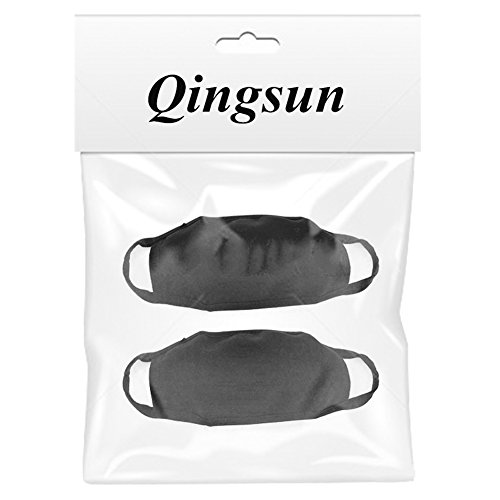 Qingsun Elastische Strap Mundmaske Gesundheitswesen Staub Proof Gesichtsmaske Schwarz weiß 2 Stück - 7