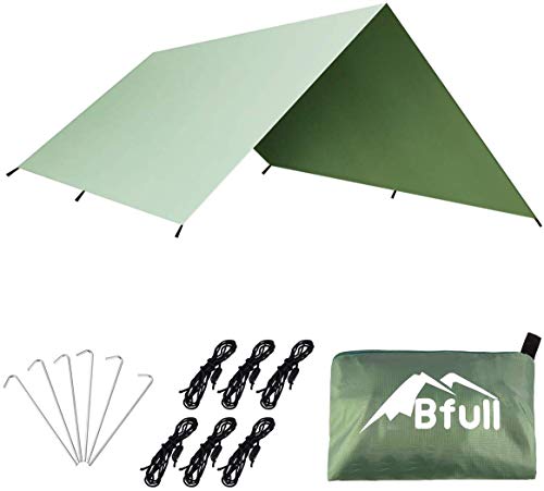PUREBOX 3m x 3m Zeltplane Tent Tarp für Hängematte Camping Shelter Outdoor Hammock Plane wasserdichte Sonnenschutz UV Schutz für Camping Outdoor Travel, Dunkelgrün