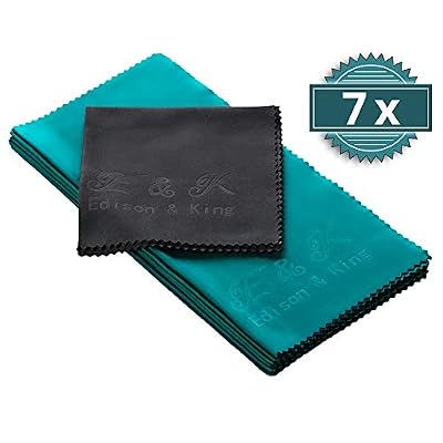Edison & King Chiffons Microfibre 20 x 20 cm en Multipack - des Chiffons à Lunettes extrêmement Doux et lavables (Pack de 7)
