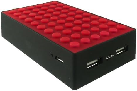 Le Touch Power Stone II 8400mAh Red Universal Dual USB Portable Charger Backup External Battery Power Bank Suitable For Tablets / Smartphones / Sat Nav Devices ( Includes Compatible USB Cables for Apple Lightning 9 Pin Connector , Apple 30 Pin Old Connector &amp; Standard Micro USB Connector )