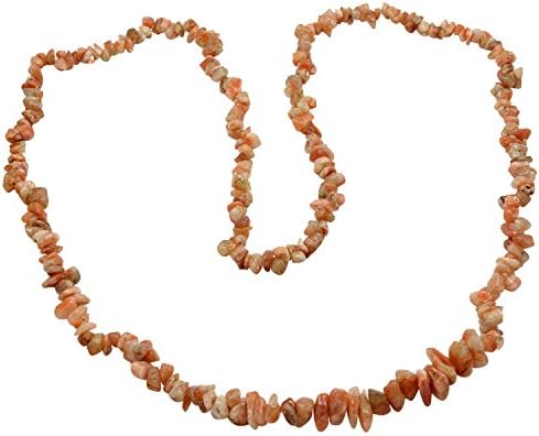 Silvestoo India Orange Sunstone Gemstone Chips Necklace PG-110560
