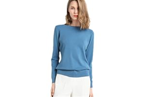 ALLOAONE Pullover Maglione in cashmere Donna Maglia Basic O-Collo Maglione