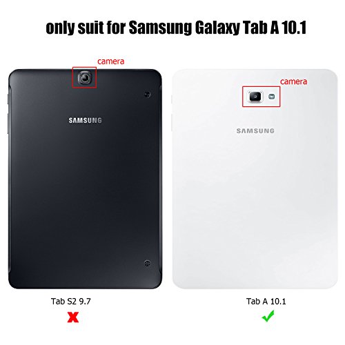 tinxi® Tab A 10,1 Tasche, Kunstleder Tasche für Samsung Galaxy Tab A 10,1 T580 10,1 zoll (25,65 cm) Schutzhülle Tasche Folio Tablet cover Flip Case Schutz hülle mit Standfunktion Sleep-Wakeup Funktion, don’t touch my Tab (nicht für P580 P585) - 2