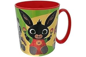 ILS I LOVE SHOPPING Tazza Bicchiere in plastica 350ml per Microonde con manico Bambini colazione BPA-free (Bing)