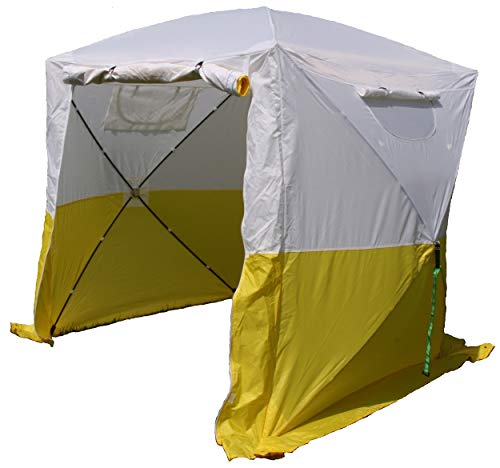 UHATEX Tente de Construction, Jaune Blanc, Tente de Montage