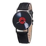 OHQ Unisex Armbanduhren Retro Analoge Legierung Quarzuhr (Schwarz)