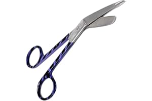 PANTHER SURGICAL Lister Bandage Scissors 5.5'' Color Coated Nursing Student First Aid Utility Scissors (Dark Blue)