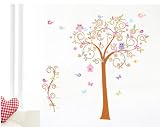 HALLOBO® Wandtattoo XXXL Eulenbaum Baum Eulen Eule Vogel Wandaufkleber Wandsticker Kinderzimmer Kinder baby