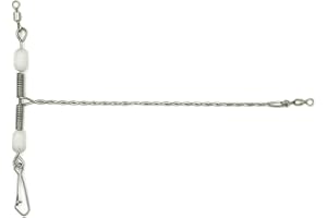 MILEPETUS 10 Pcs Stainless Steel Fishing lures Wire Leader Trace with Snap & Luminous Glow Beads Fishing Rigs Leaders Fishing Line Tackle