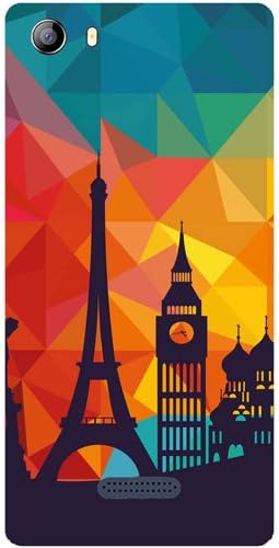 Casotec Colored Paris Design Hard Back Case Cover for Micromax Canvas 5 E481