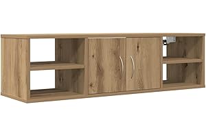 vidaXL Armario de Pared Madera de ingeniería Roble Artisan 101x30x29cm, Armario, Vitrina, Armario de almacenaje con Puerta, Armario de almacenaje