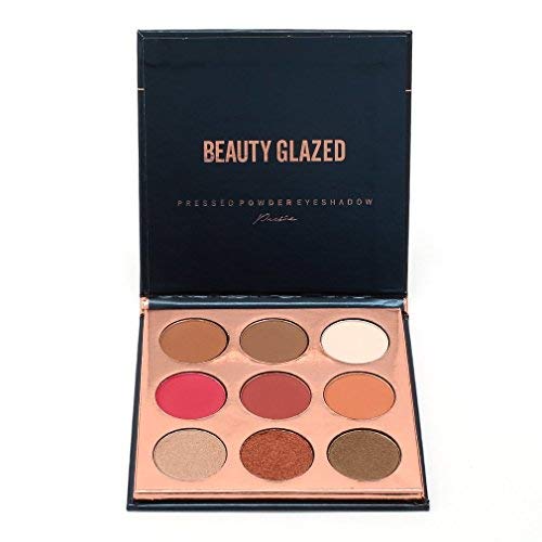 Beauty Glazed 9 colores Mujer de maquillaje up Neutral NUDES cálido Shimmer Mate Sombras palé # 2