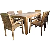 gartengarnitur teak edelstahl Maße je Stapelsessel: (HxBxT) ca. 90x 52 x 65 cm