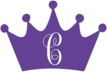 QoiueoF Personlized Nursery Girl Crown Wall Art Name Custom Monogram Sticker Vinyl Wall Decor