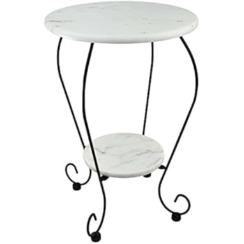 Amazon.de Bistrotisch Marmor Gahalia Gartentisch weiß, gusseisener