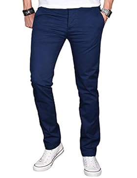 A. Salvarini Herren Designer Chino Stretch Stoff Hose Chinohose Regular Slim mit Elasthananteil AS024