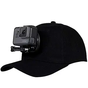 TASLAR Cap Clip Baseball Hat with Quick Release Buckle Mount Adjustable for GoPro MAX/Hero 10/9/8/7/6/5/4/3 Plus/3/DJI OSMO Action Cameras, Xiaomi Yi4K (Black)