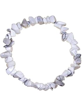 Edelstein Splitterarmband - Howlith - Heilsteinarmband, Powerarmband, Energiearmband, Yoga Armband, Stretcharmband