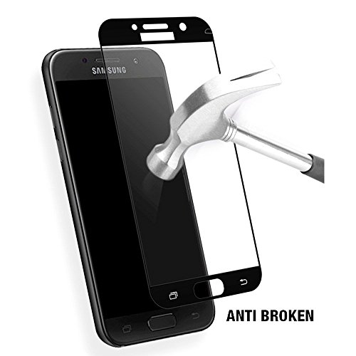 [2 Stück]Samsung Galaxy A5 2017 Panzerglas – EUGO 3D Full Coverage 9H Gehärtetem Glas Schutzfolie Displayschutzfolie Panzerglas – Schwarz - 4