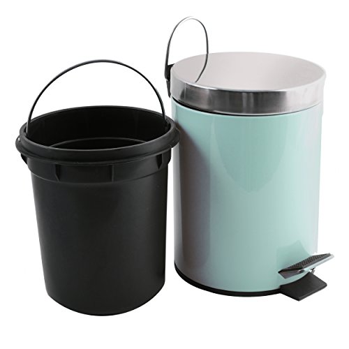 MSV Kosmetikeimer „Pastell Grün“ Mülleimer Treteimer Abfalleimer – 3 Liter – mit herausnehmbaren Inneneimer - 2