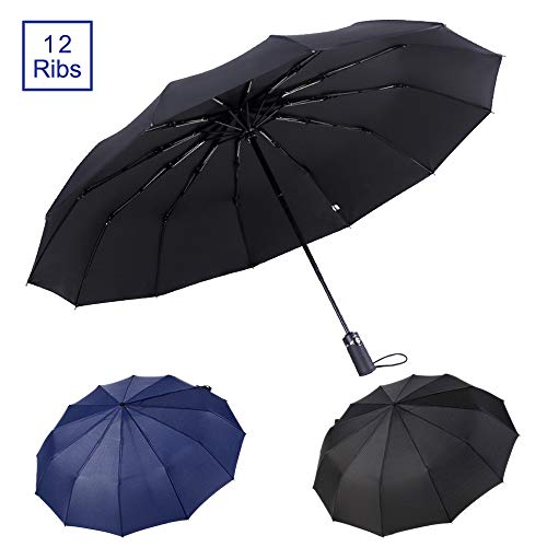 AK KYC, Ombrello pieghevoli, Nero (Nero) - KY-UBL12-BLK