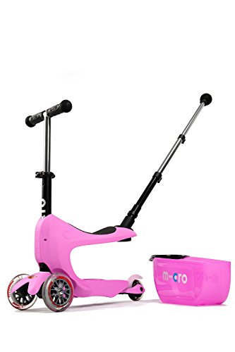 Preisvergleich Produktbild Micro Kinderroller Mini2Go Deluxe Kickboard mit Sitz und Schubfach in pink