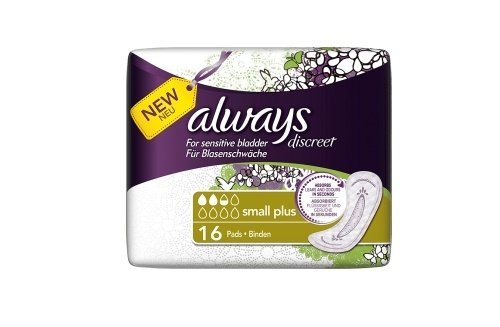 Always Discreet Incontinence Small Plus Pads 16pk Case of 4