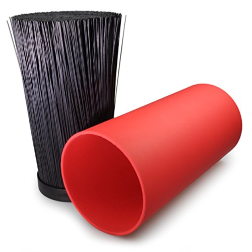 Design Messerblock „universal“ mit Borsteneinsatz aus Kunststoff, unbestückt, Block für Messer 22,5cm Höhe, Farbe rot, Marke YOUZiNGS - 2