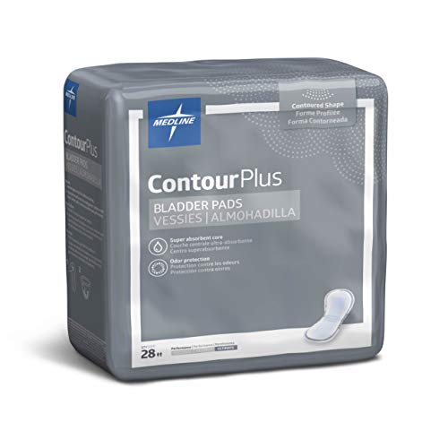 MEDLINEContour Plus Bladder Control Incontinence Pads, Ultimate Absorbency, 8 x 17 (Pack of 168)