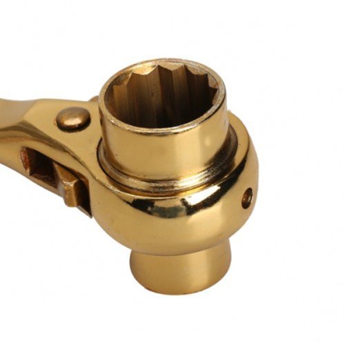dealglad New Gerüst Ratschen Schlüssel massiv Schlüssel 19 mm/22 mm Repair Profi Werkzeug 19/22mm Golden - 4