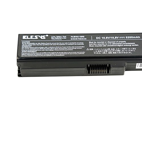 BLESYS – 10.8V/5200mAh TOSHIBA PA3817U-1BAS, PA3817U-1BRS, PA3818U-1BRS, PA3819U-1BRS, PA3816U-1BRS, PA3816U-1BAS Ersatz Laptop Akku fit Toshiba Satellite A600 A655 A660 A660D A665 A665D C600D C675 C675D L630 L635 L640 L645 L645D L650 L655 L655D L670 L670D L675 L675D L700 L730 L735 L735D L740 L745 L745D L750 L750D L770 L770D L775 L775D M640 M645 P740 P740D P745 P745D P750 P750D P755 P755D P770 P770D P775 P775D Serie - 2