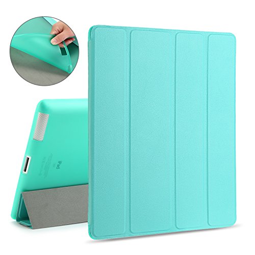 H  lle f  r iPad 2   iPad 3   iPad 4 CICMOD   Smartcover Case Tasche Schutzh  lle Etui Auto Aufwachen Schlaf Funktion mit Multi St  nder und Anti-Sto 