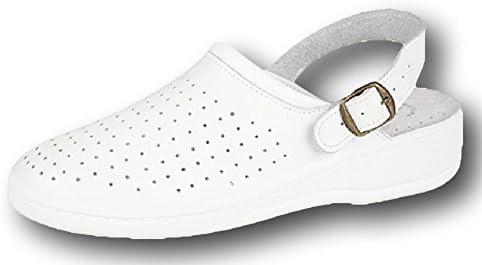 Ladies Perforated Leather Sandals. 'Pepperpot' Mule. Lightweight, Ventilated.