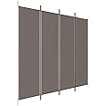 vidaXL Modern Fabric Room Divider, 4-Panel, Foldable, Anthracite, Easy to Assemble, Versatile Use, Breathable and Durable