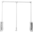 Lfhelper Pull Down Clothes Rail, Adjustable Width 839-1210 mm (33-48 inches), Pull down Hanging Wardrobe Rail Lift, Soft Return Storage System